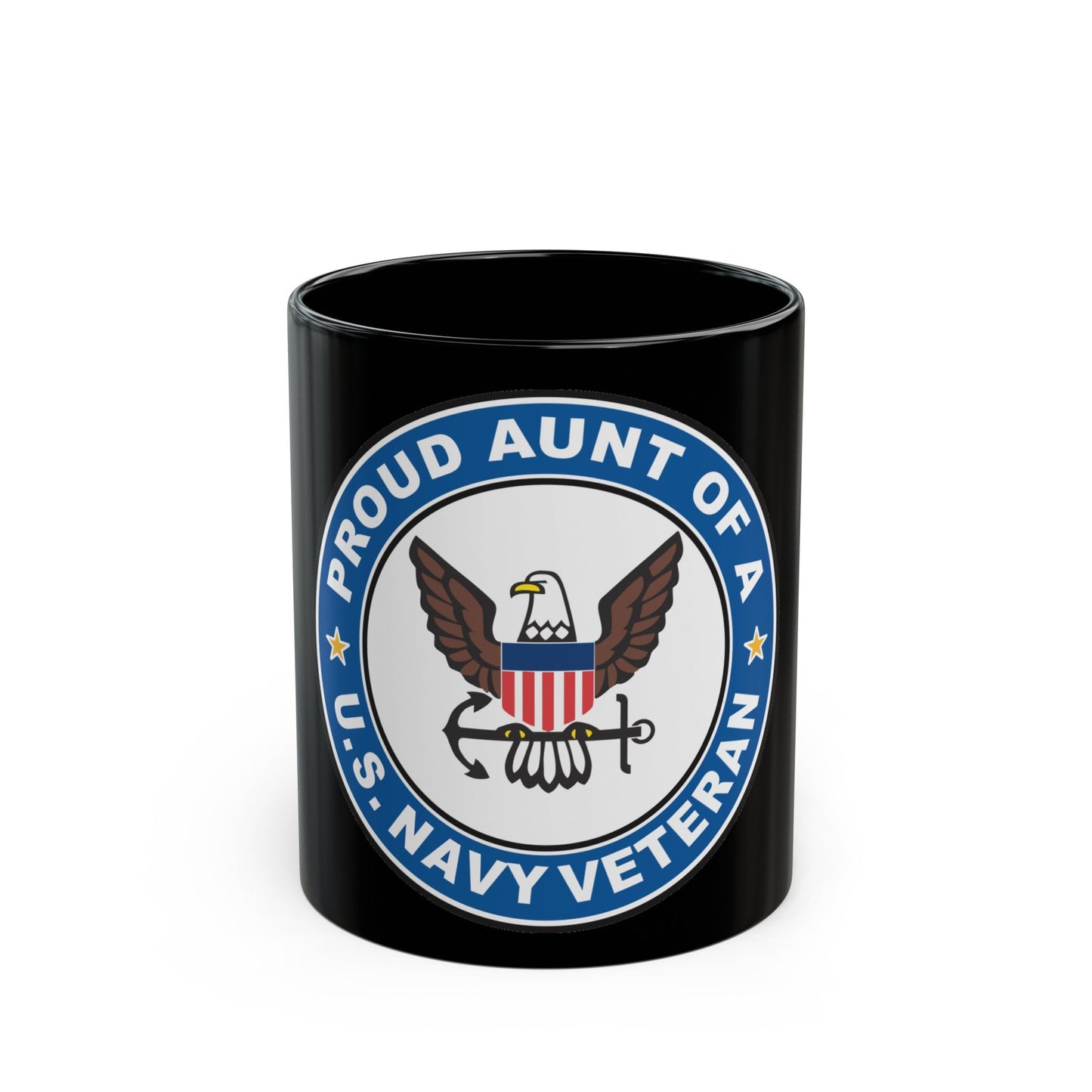 US Navy Veteran Proud Aunt (U.S. Navy) Black Coffee Mug-11oz-The Sticker Space