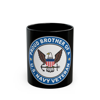 US Navy Veteran Proud Brother (U.S. Navy) Black Coffee Mug-11oz-The Sticker Space