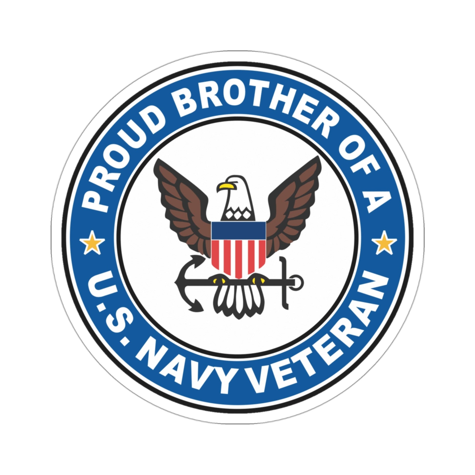 US Navy Veteran Proud Brother (U.S. Navy) STICKER Vinyl Die-Cut Decal-3 Inch-The Sticker Space