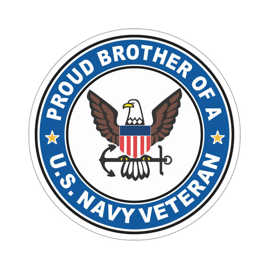 US Navy Veteran Proud Brother (U.S. Navy) STICKER Vinyl Die-Cut Decal-6 Inch-The Sticker Space