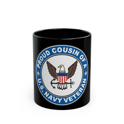 US Navy Veteran Proud Cousin (U.S. Navy) Black Coffee Mug-11oz-The Sticker Space