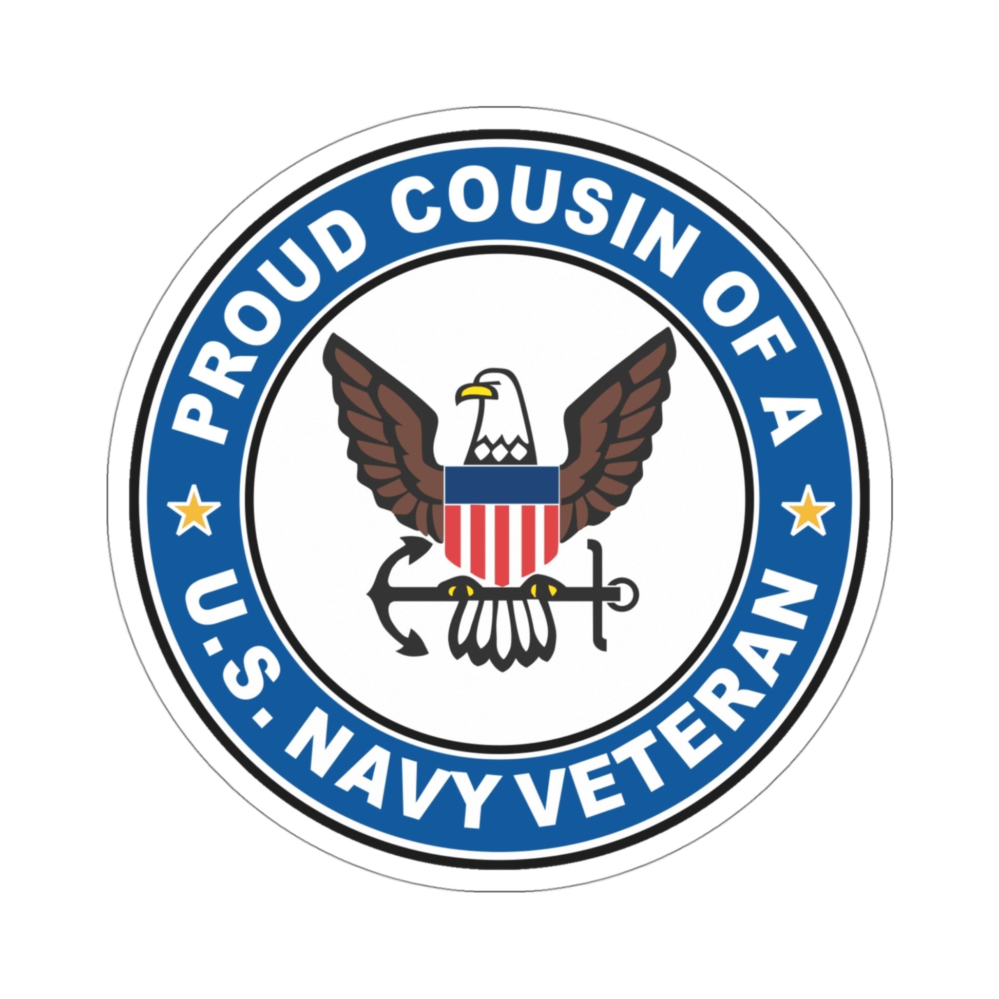 US Navy Veteran Proud Cousin (U.S. Navy) STICKER Vinyl Die-Cut Decal-4 Inch-The Sticker Space
