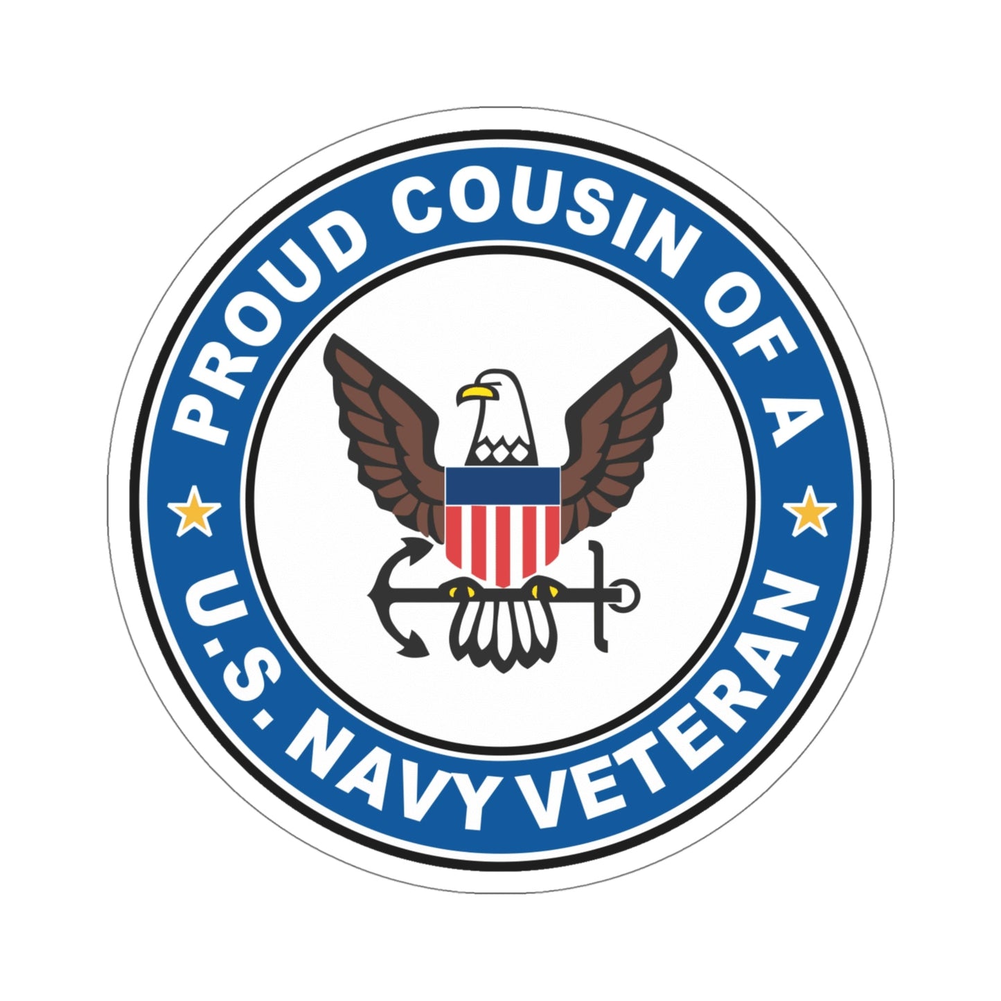 US Navy Veteran Proud Cousin (U.S. Navy) STICKER Vinyl Die-Cut Decal-5 Inch-The Sticker Space