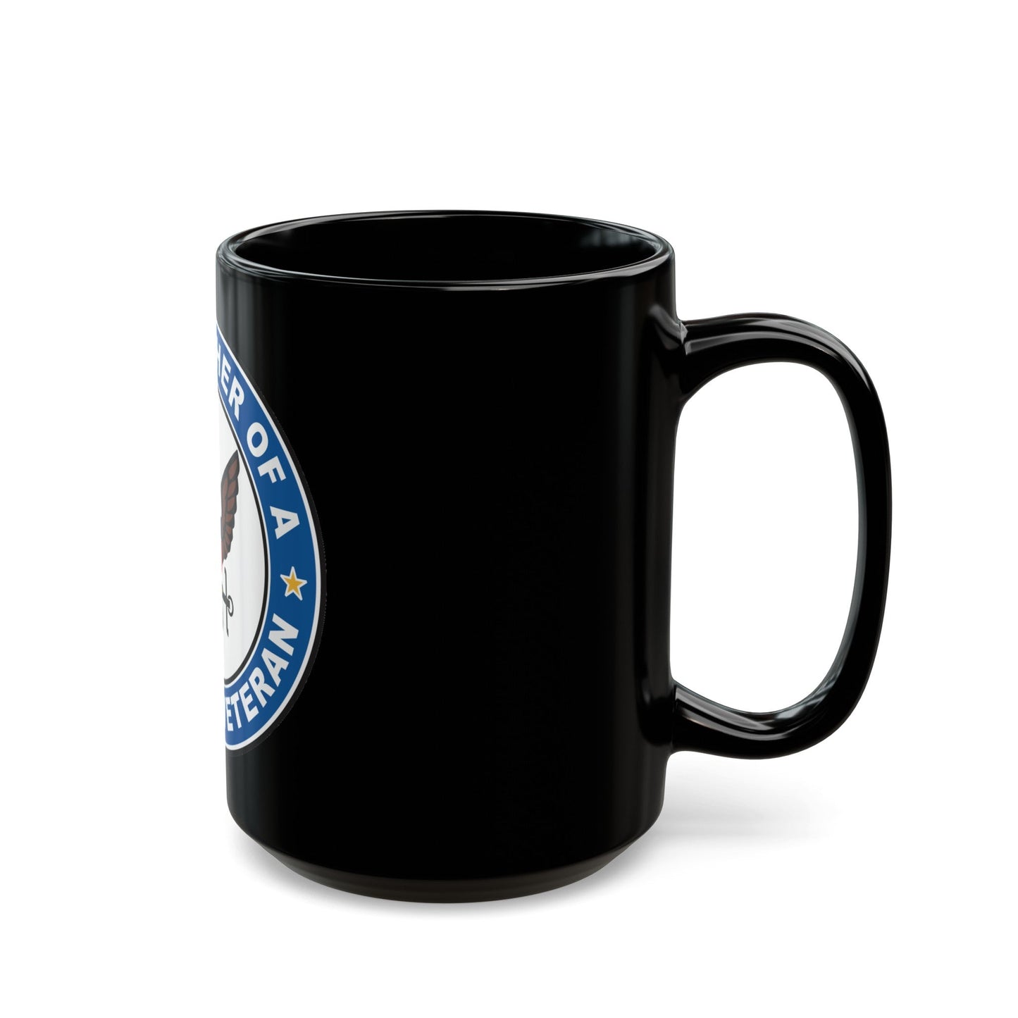 US Navy Veteran Proud Father (U.S. Navy) Black Coffee Mug-The Sticker Space