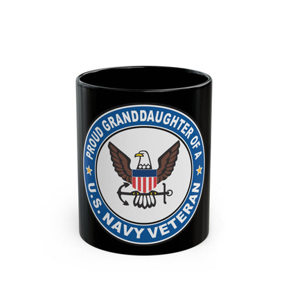 US Navy Veteran Proud Granddaughter (U.S. Navy) Black Coffee Mug-11oz-The Sticker Space