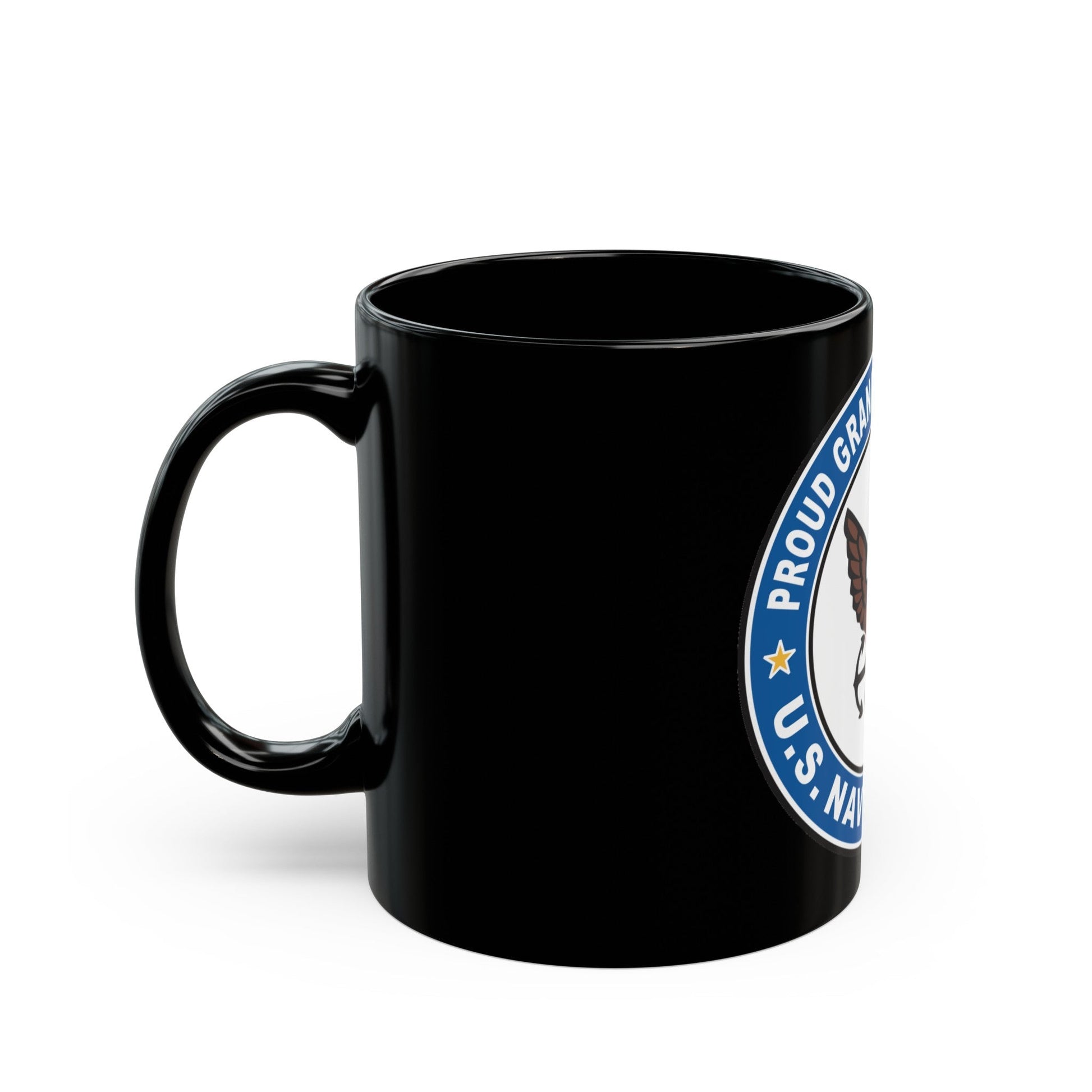 US Navy Veteran Proud Granddaughter (U.S. Navy) Black Coffee Mug-The Sticker Space