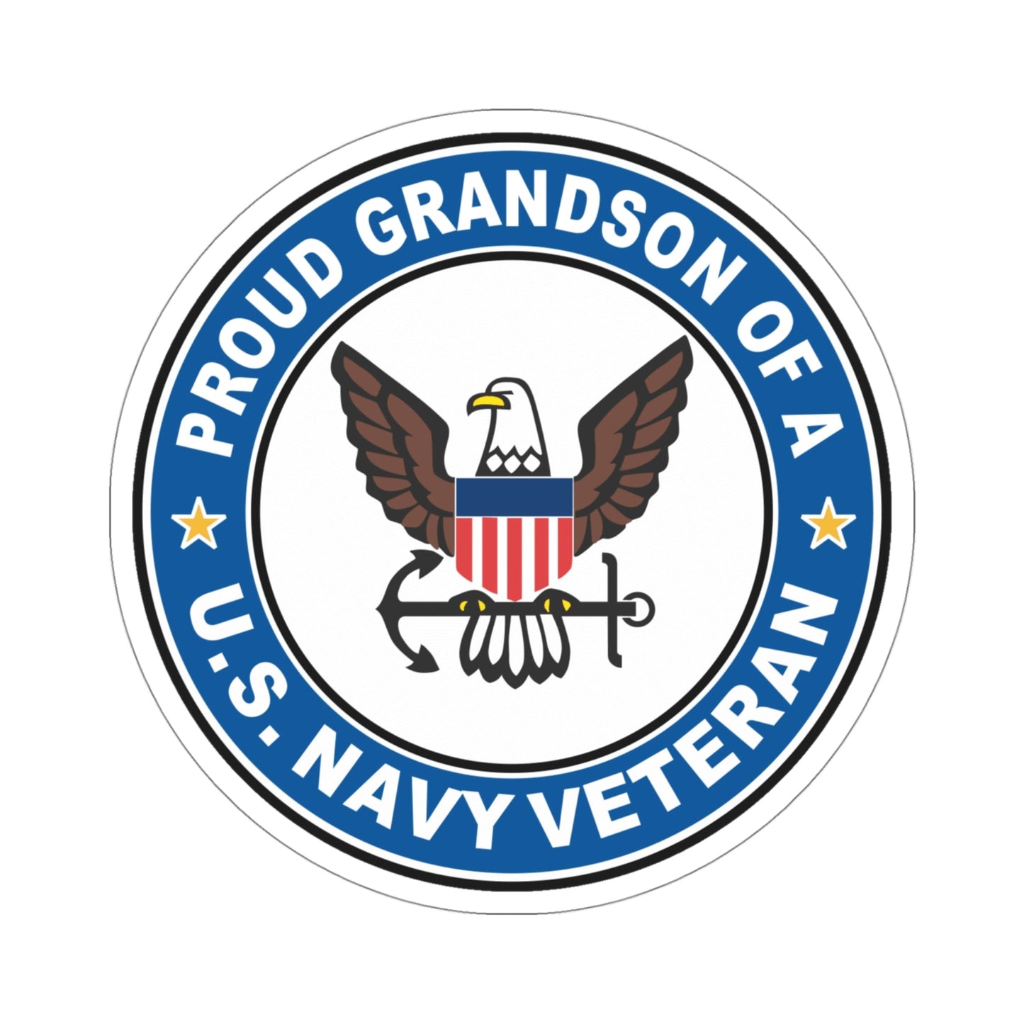US Navy Veteran Proud Grandson (U.S. Navy) STICKER Vinyl Die-Cut Decal-4 Inch-The Sticker Space