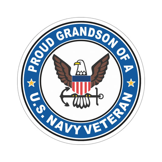 US Navy Veteran Proud Grandson (U.S. Navy) STICKER Vinyl Die-Cut Decal-6 Inch-The Sticker Space