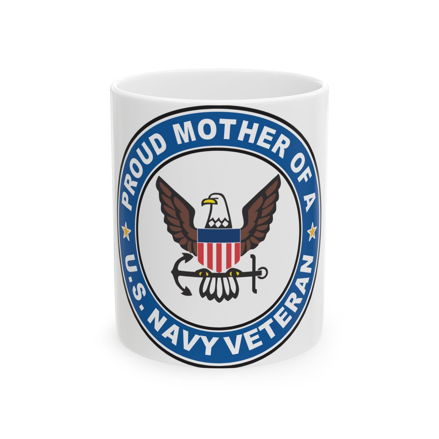 US Navy Veteran Proud Mother (U.S. Navy) White Coffee Mug-11oz-The Sticker Space