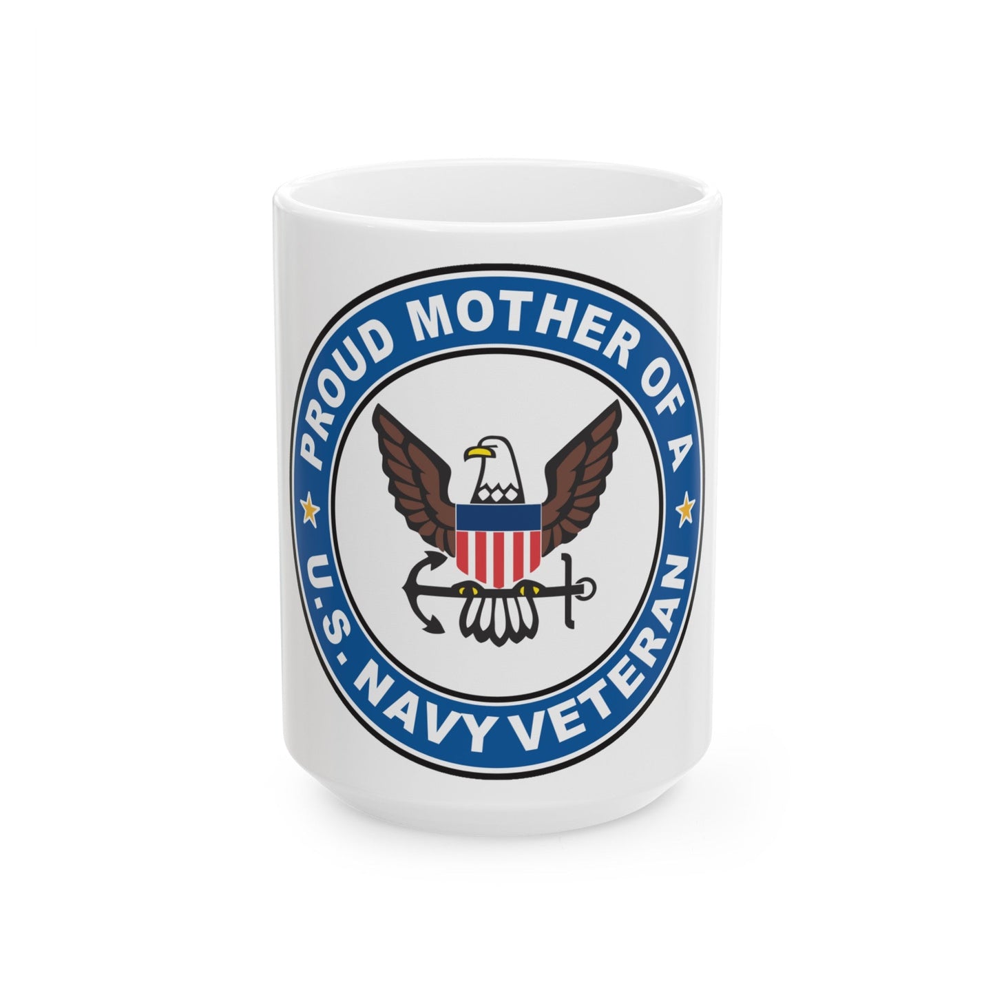 US Navy Veteran Proud Mother (U.S. Navy) White Coffee Mug-15oz-The Sticker Space