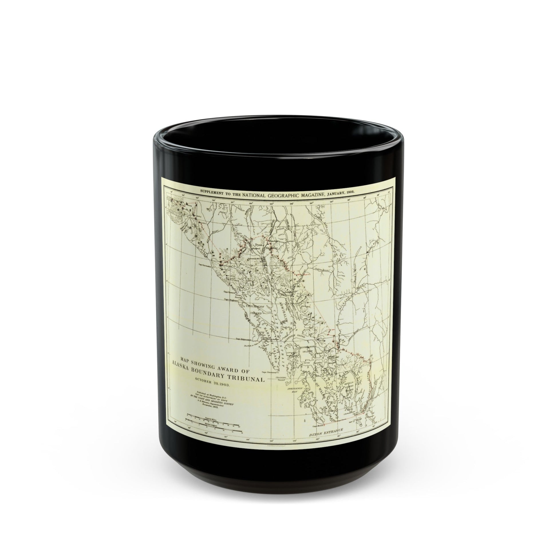 USA - Alaska (1903) (Map) Black Coffee Mug-15oz-The Sticker Space