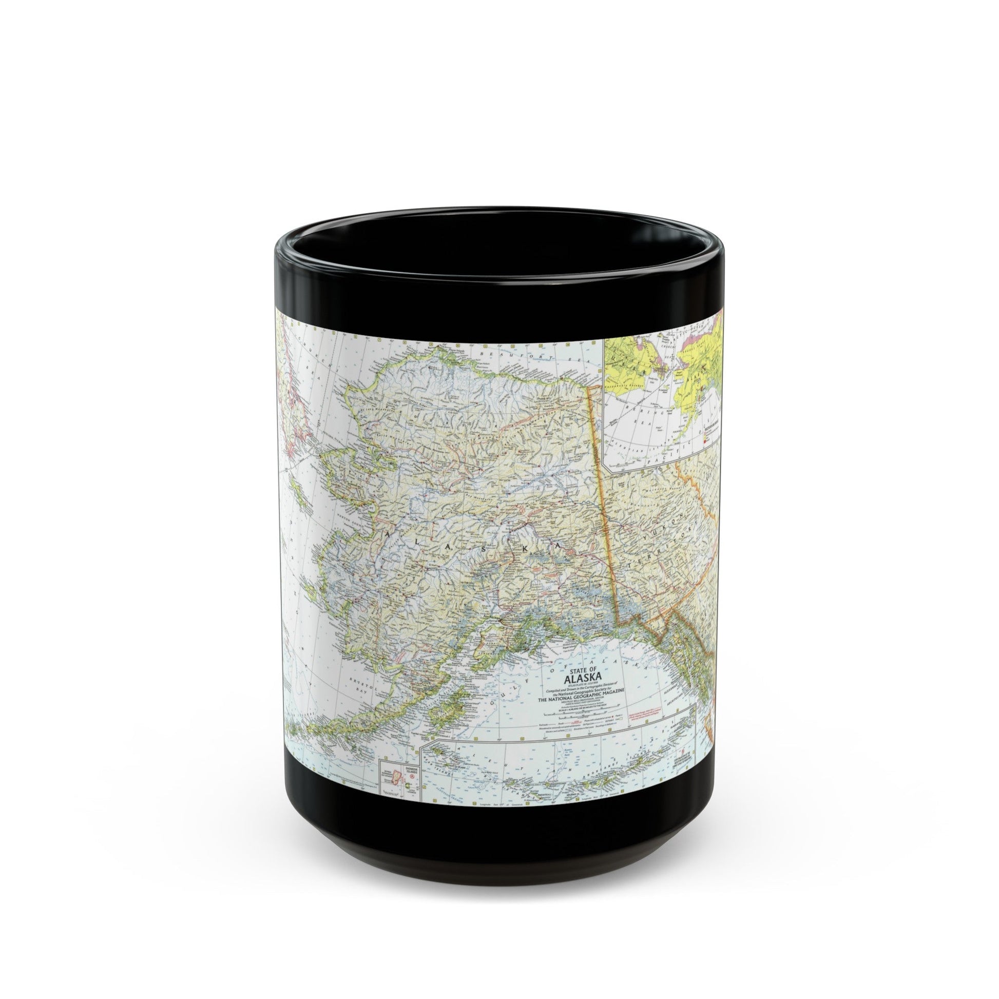 USA - Alaska (1959) (Map) Black Coffee Mug-15oz-The Sticker Space