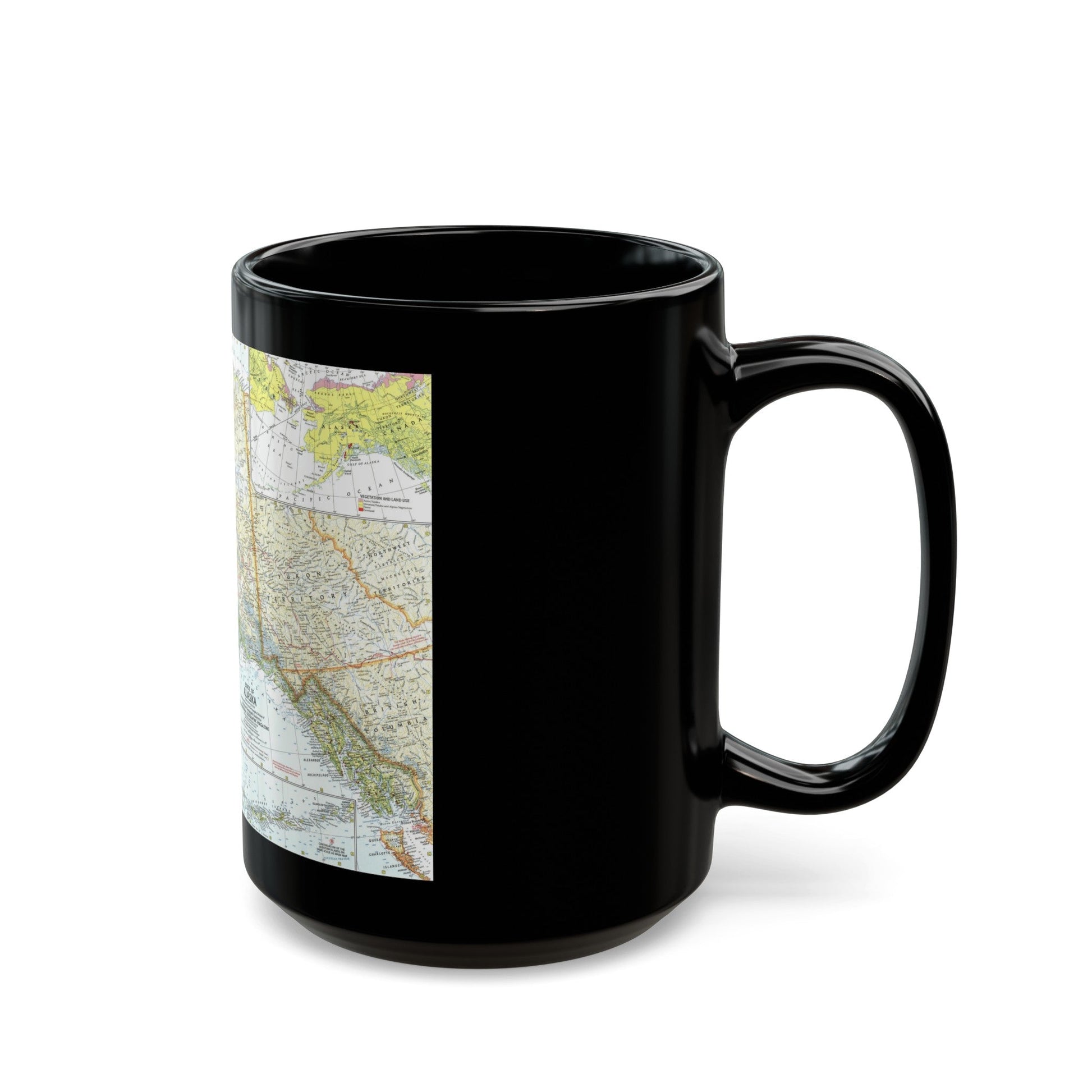 USA - Alaska (1959) (Map) Black Coffee Mug-The Sticker Space