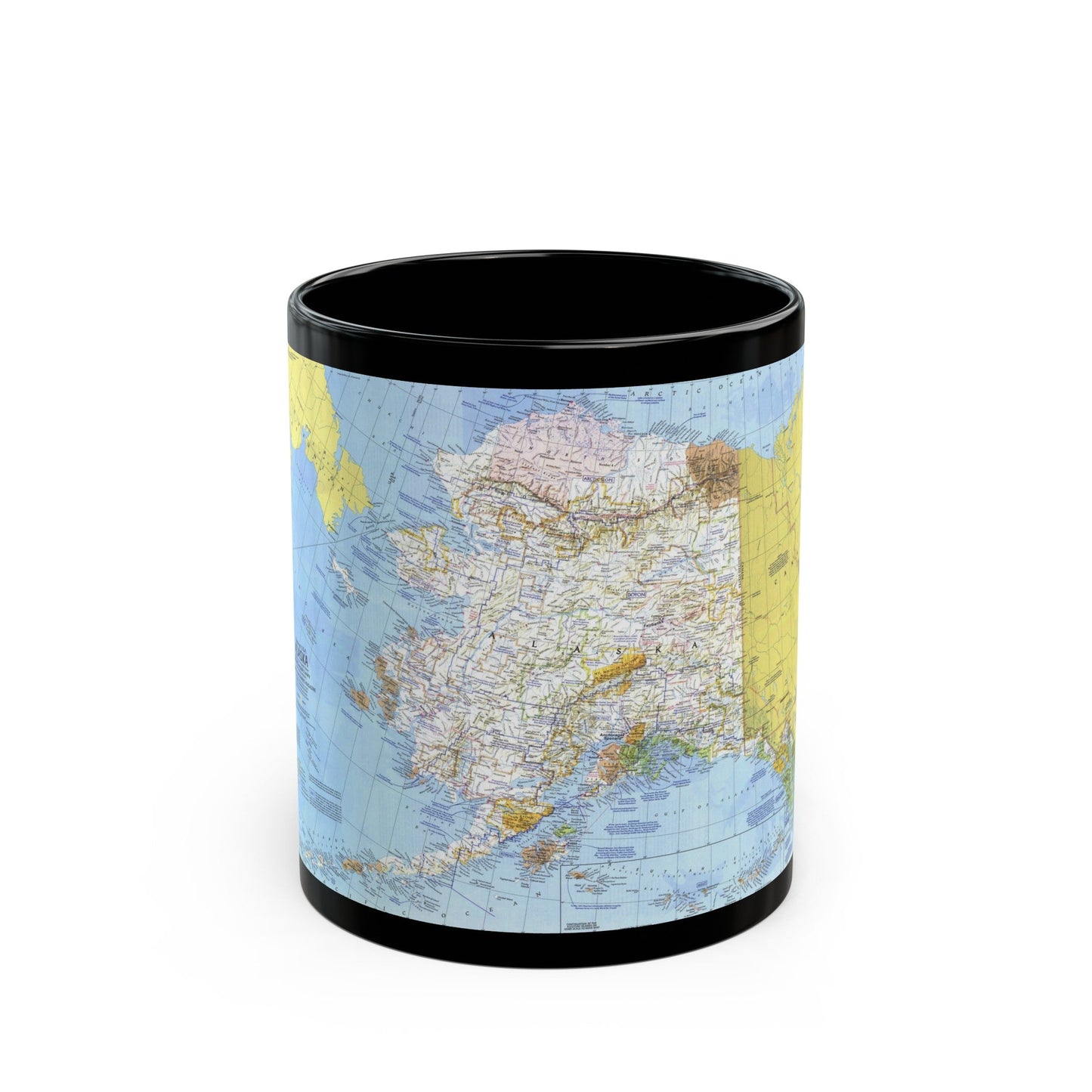 USA - Alaska (1975) (Map) Black Coffee Mug-11oz-The Sticker Space