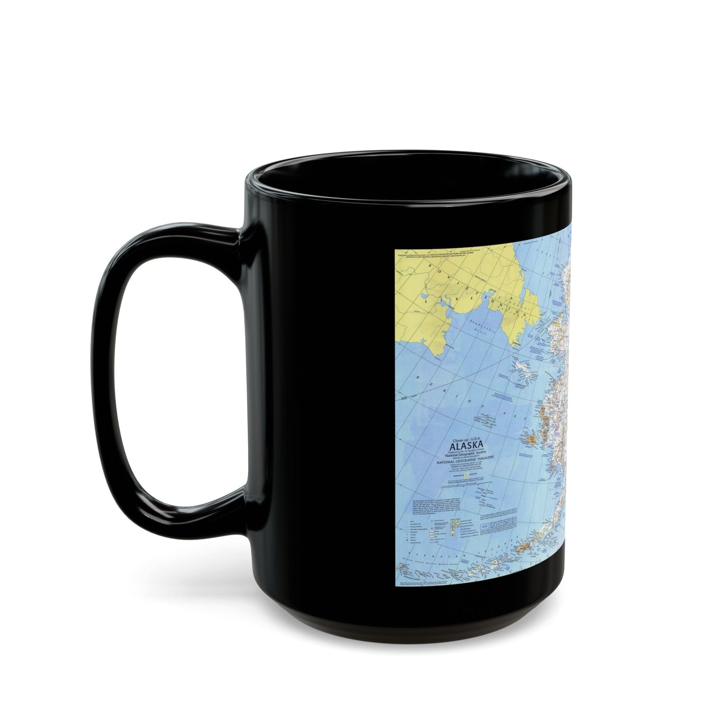 USA - Alaska (1975) (Map) Black Coffee Mug-The Sticker Space