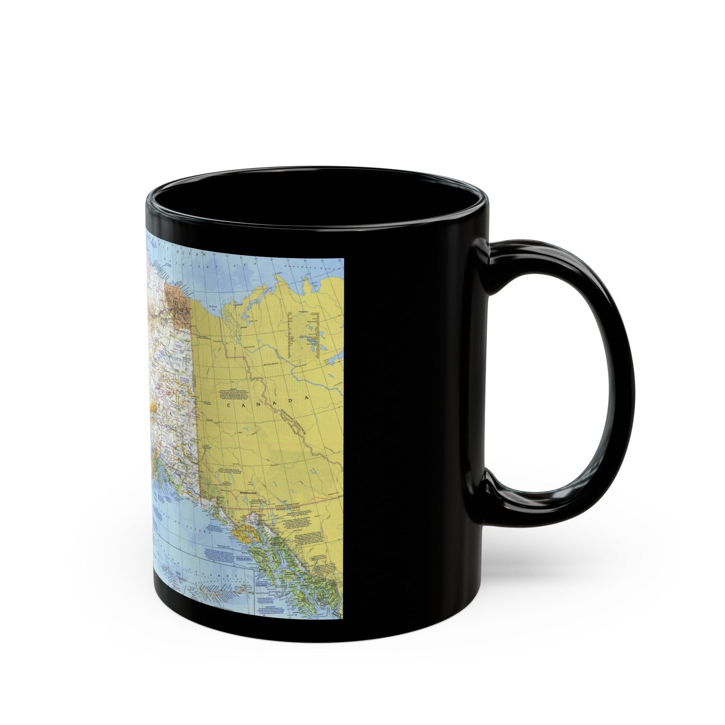 USA - Alaska (1975) (Map) Black Coffee Mug-The Sticker Space