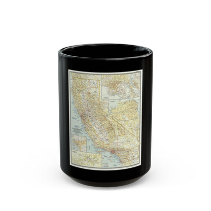 USA - California (1954) (Map) Black Coffee Mug-15oz-The Sticker Space