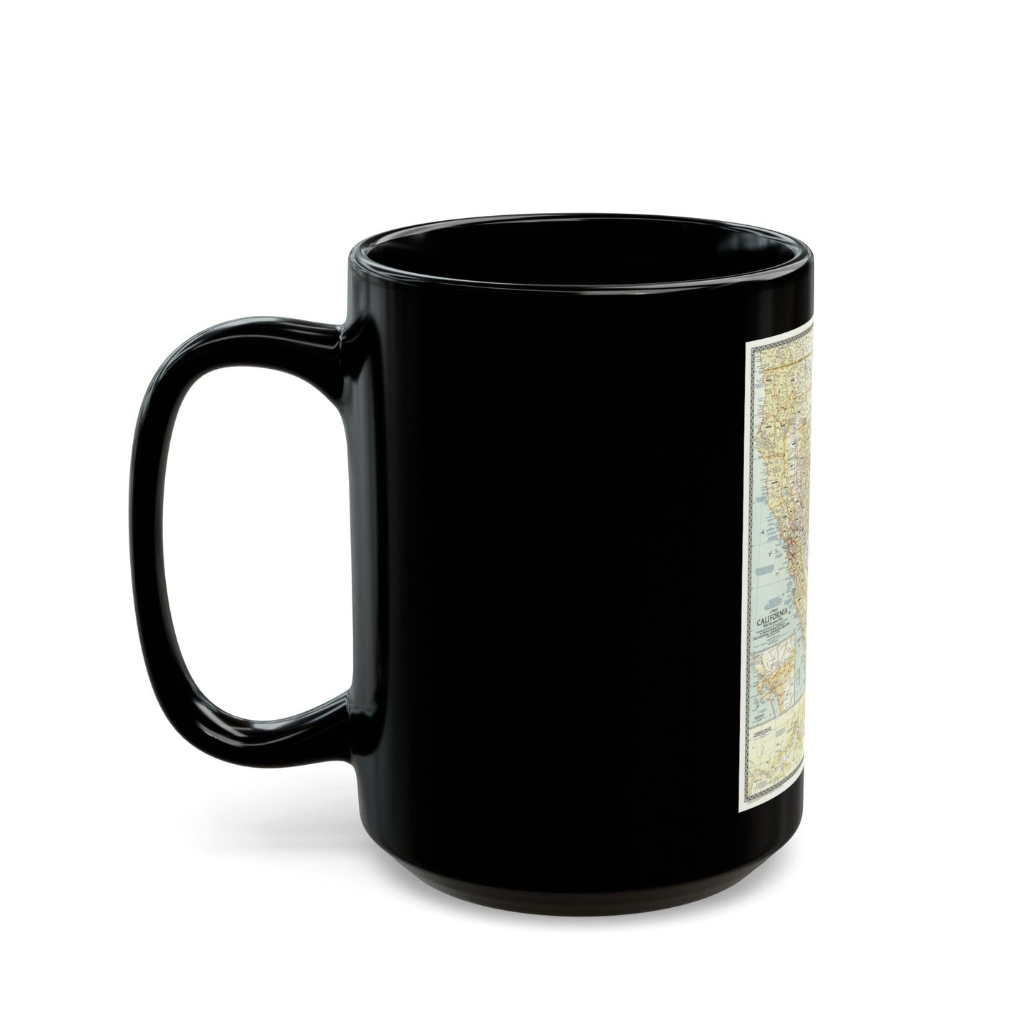 USA - California (1954) (Map) Black Coffee Mug-The Sticker Space