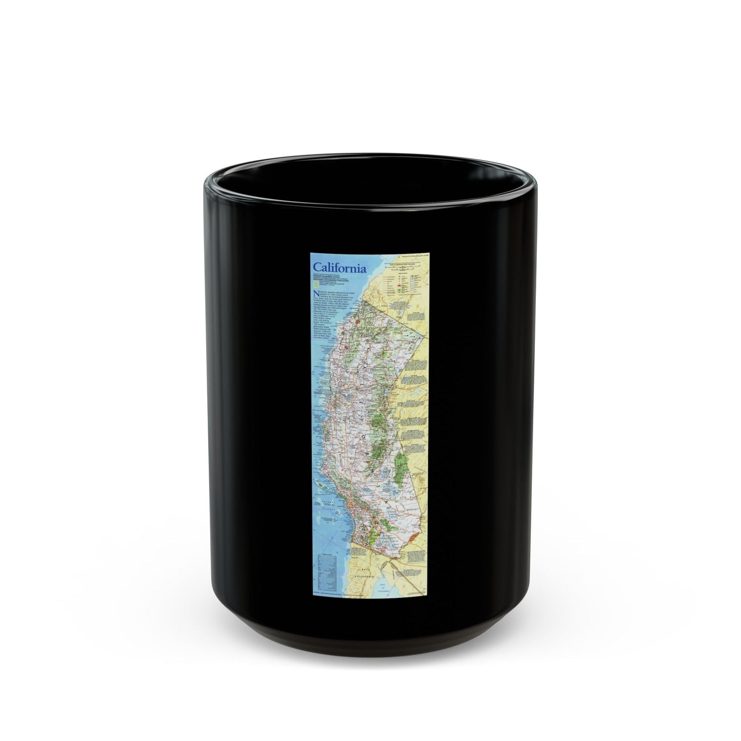 USA - California (1993) (Map) Black Coffee Mug-15oz-The Sticker Space