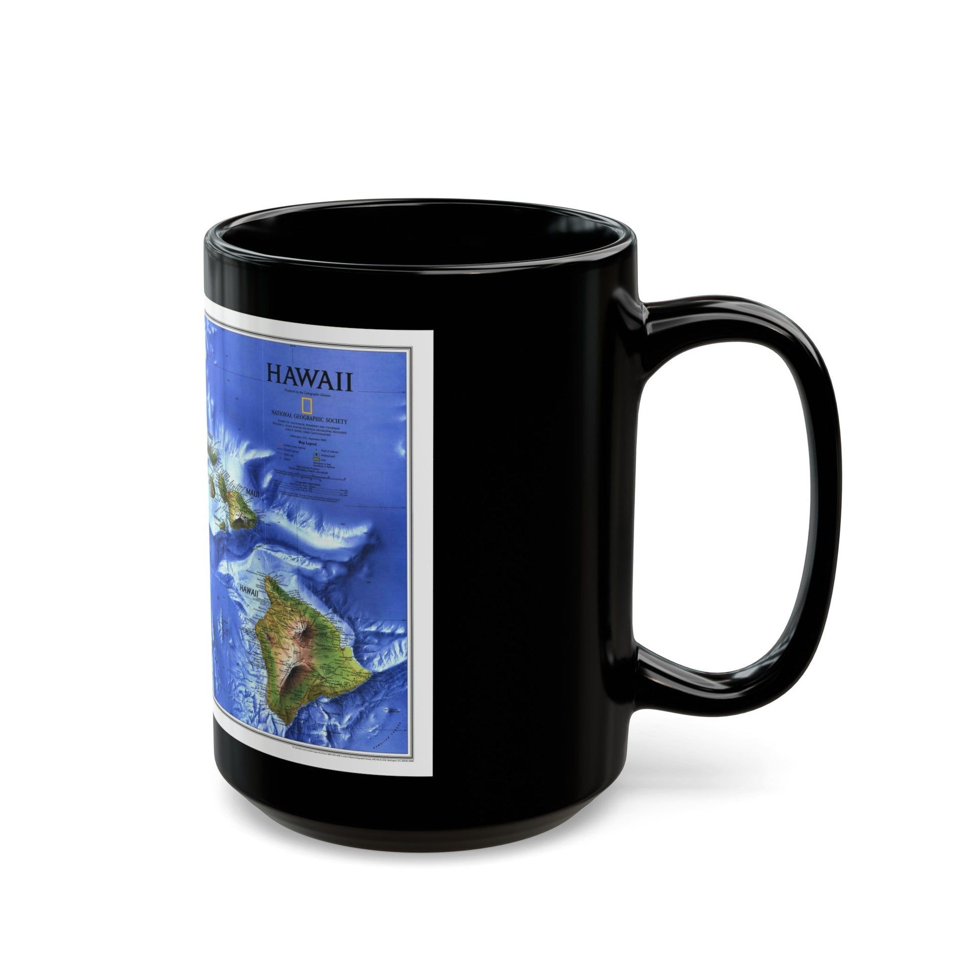 USA - Hawaii (1995) (Map) Black Coffee Mug-The Sticker Space