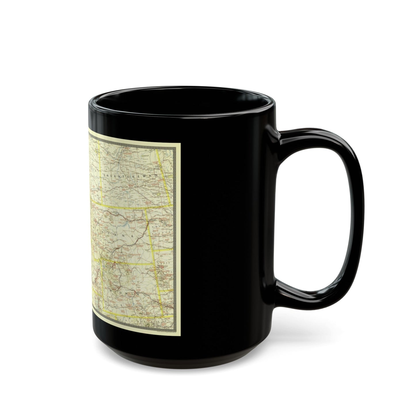 USA - Northwestern (1941) (Map) Black Coffee Mug-The Sticker Space