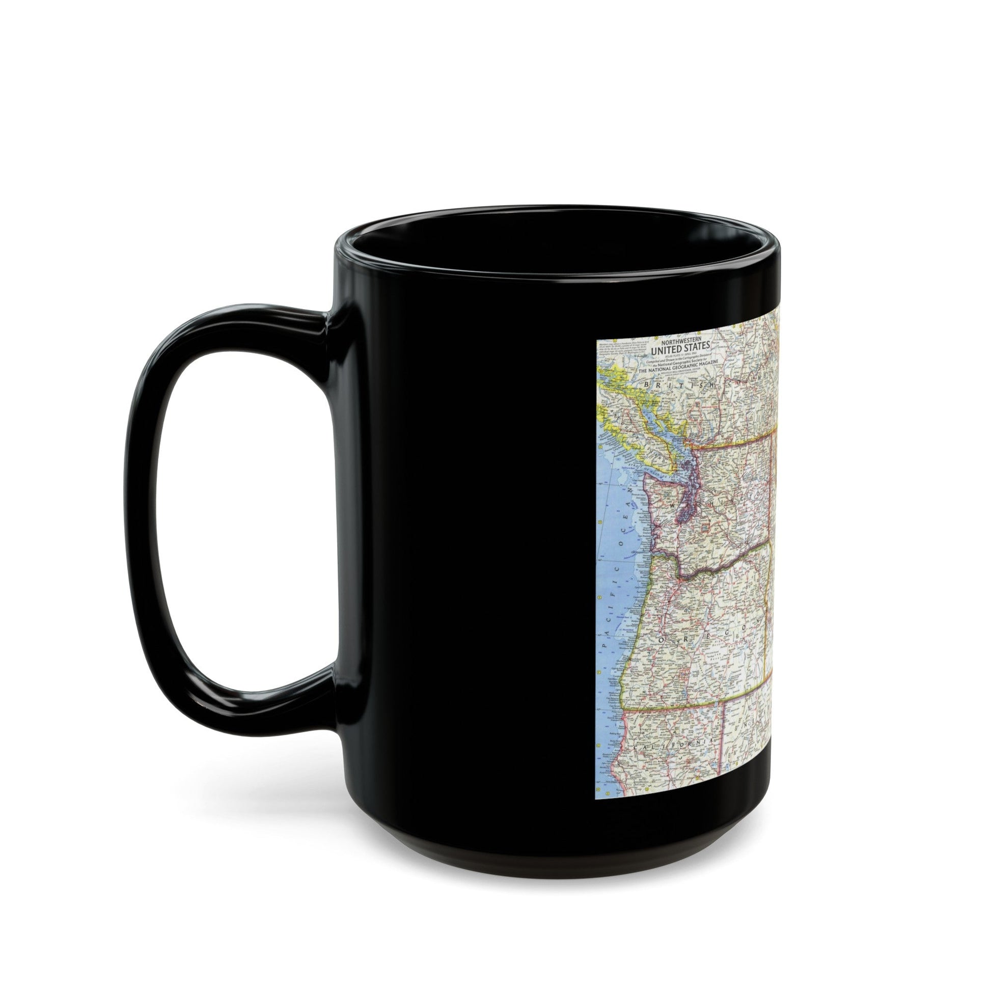 USA - Northwestern (1960) (Map) Black Coffee Mug-The Sticker Space
