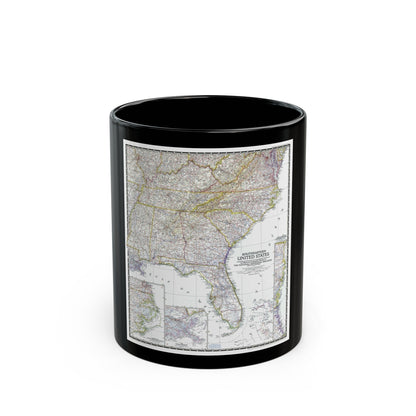 USA - Southeastern (1947) (Map) Black Coffee Mug-11oz-The Sticker Space
