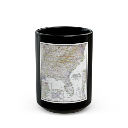 USA - Southeastern (1947) (Map) Black Coffee Mug-15oz-The Sticker Space