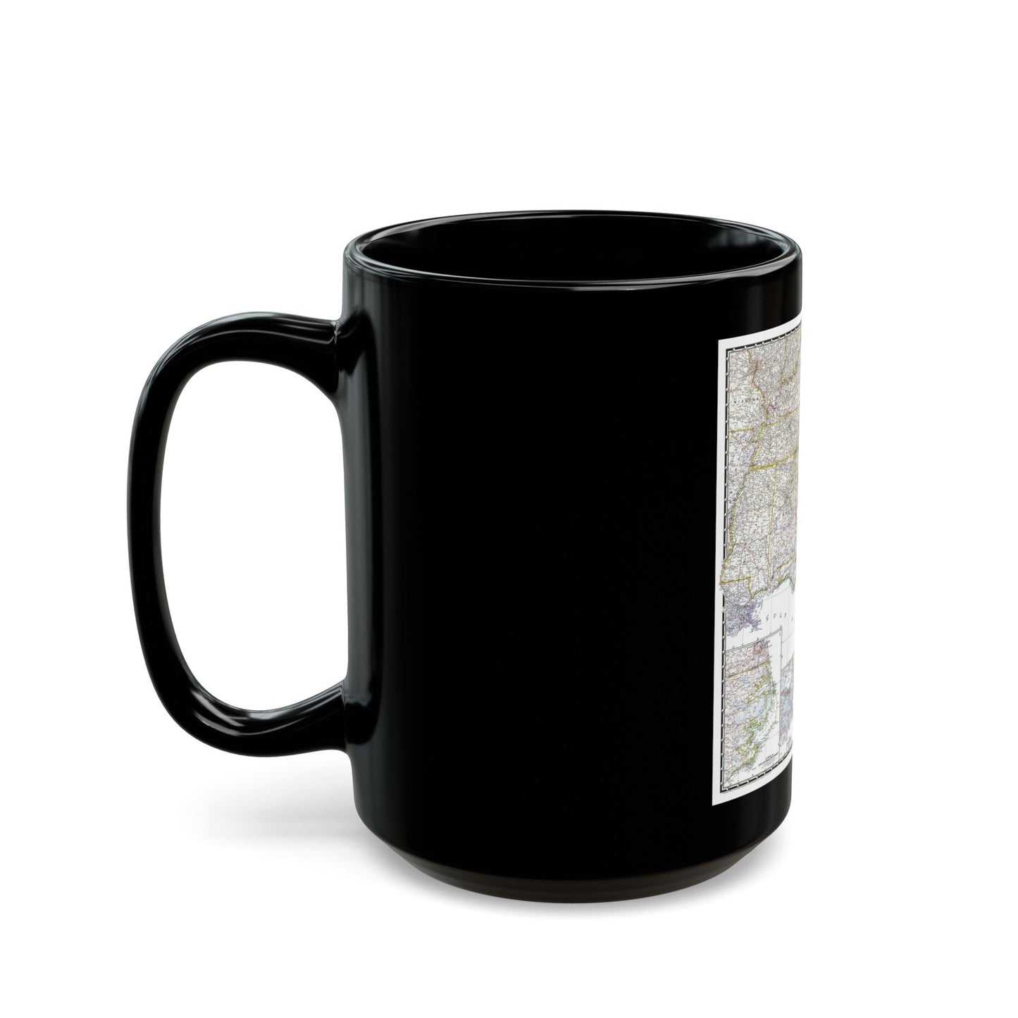USA - Southeastern (1947) (Map) Black Coffee Mug-The Sticker Space