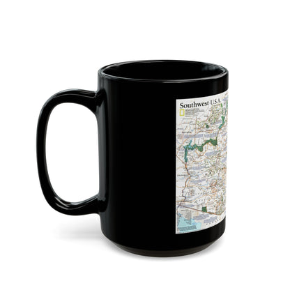 USA - Southwest (1992) (Map) Black Coffee Mug-The Sticker Space