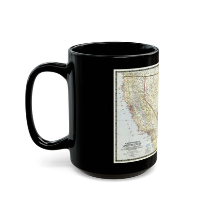 USA - Southwestern (1948) (Map) Black Coffee Mug-The Sticker Space