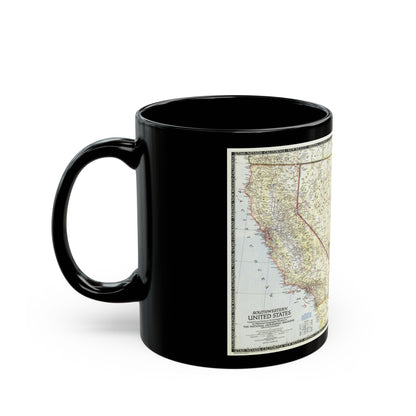USA - Southwestern (1948) (Map) Black Coffee Mug-The Sticker Space