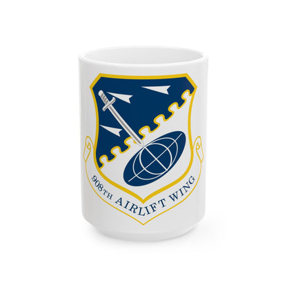 USAF 908th Airlift Wing (U.S. Air Force) White Coffee Mug-15oz-The Sticker Space