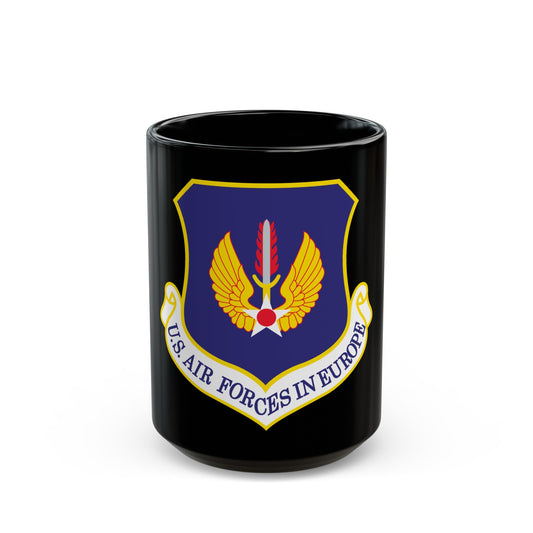 USAF in Europe (U.S. Air Force) Black Coffee Mug-15oz-The Sticker Space