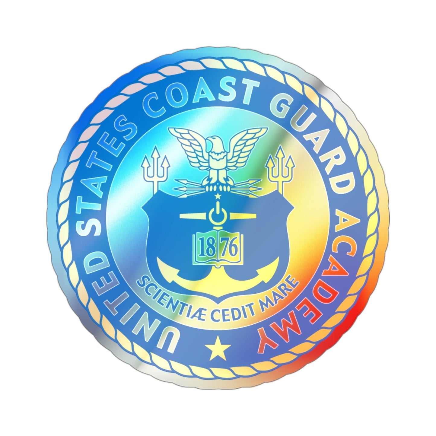 USCG Academy (U.S. Coast Guard) Holographic STICKER Die-Cut Vinyl Decal-3 Inch-The Sticker Space