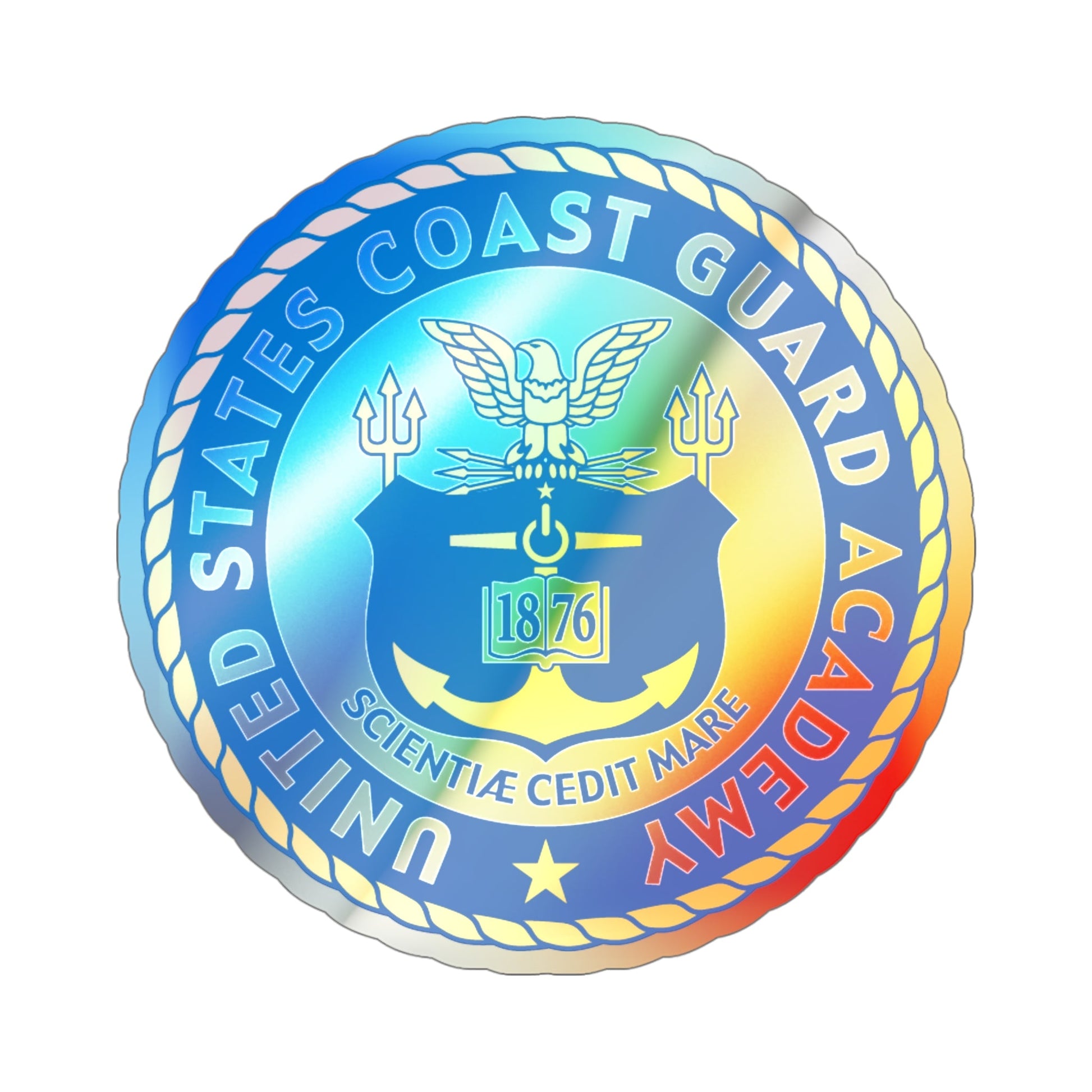 USCG Academy (U.S. Coast Guard) Holographic STICKER Die-Cut Vinyl Decal-5 Inch-The Sticker Space