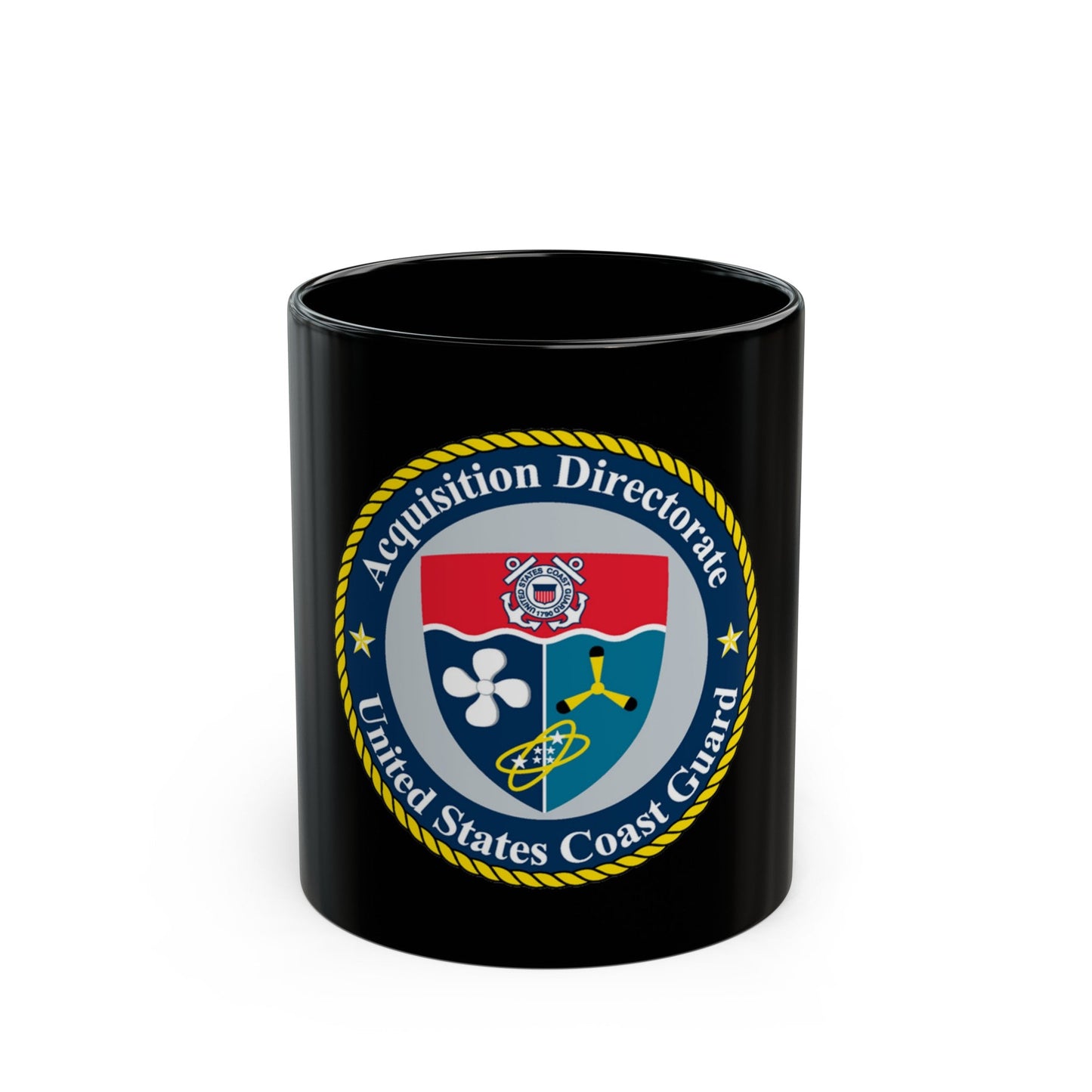 USCG Acquisition Directorate (U.S. Coast Guard) Black Coffee Mug-11oz-The Sticker Space