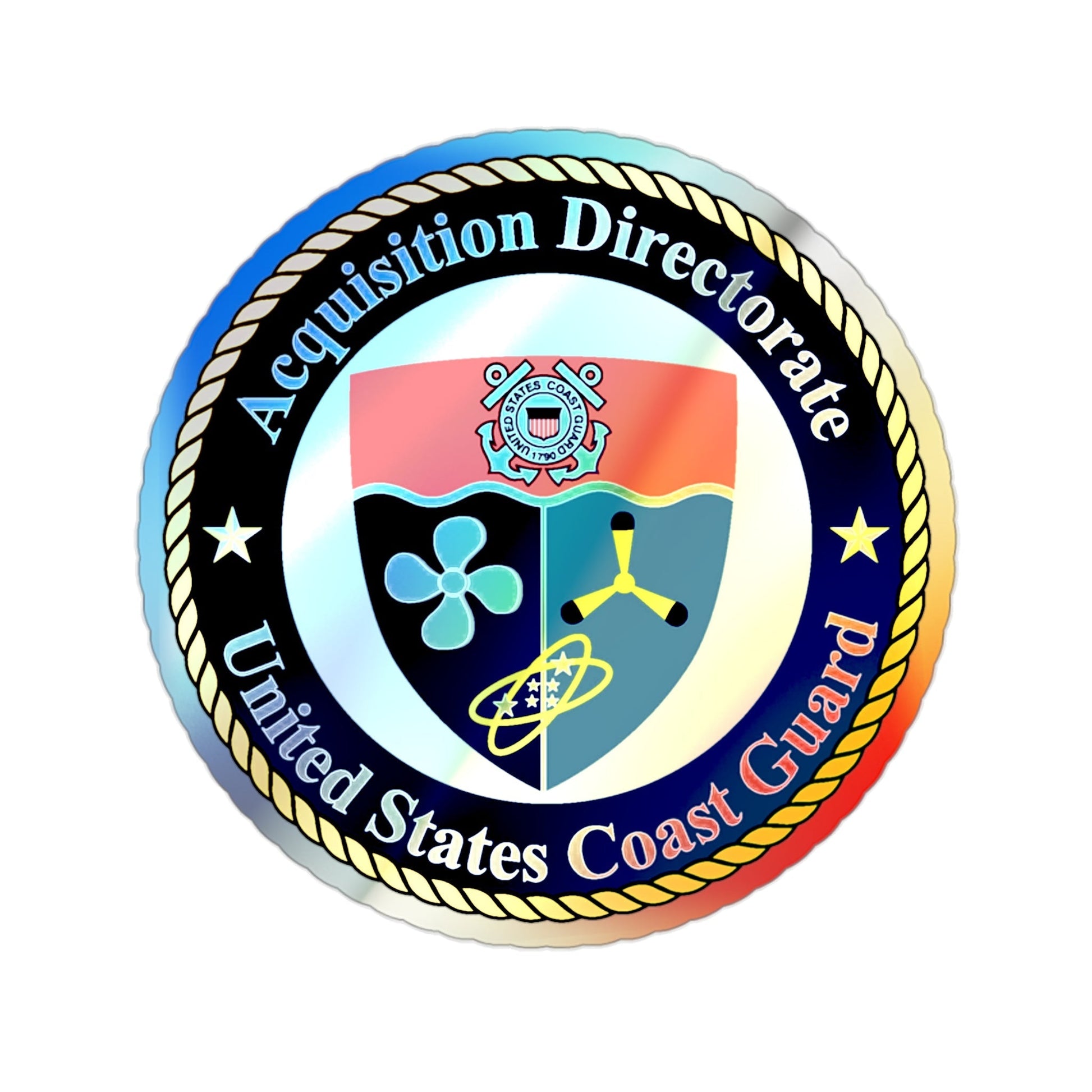 USCG Acquisition Directorate (U.S. Coast Guard) Holographic STICKER Die-Cut Vinyl Decal-2 Inch-The Sticker Space