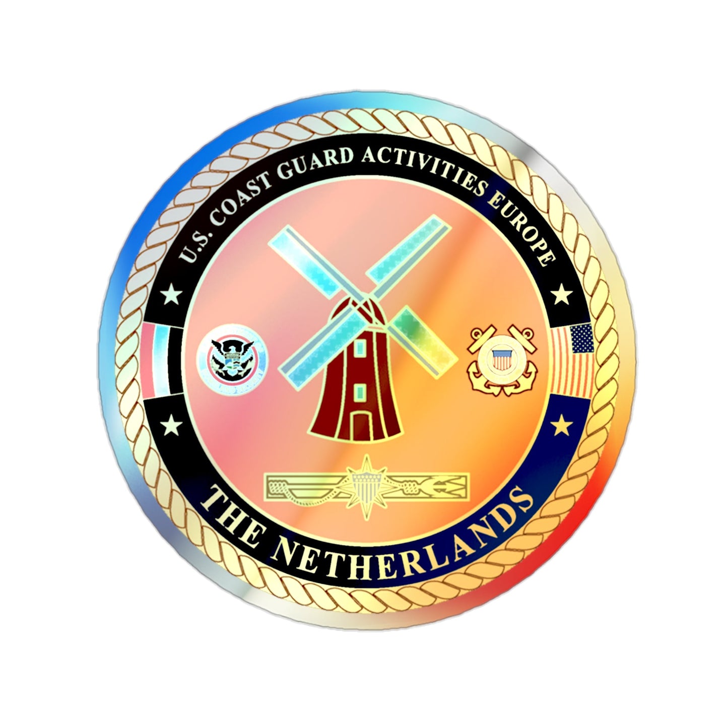 USCG ACTEURO The Netherlands (U.S. Coast Guard) Holographic STICKER Die-Cut Vinyl Decal-2 Inch-The Sticker Space
