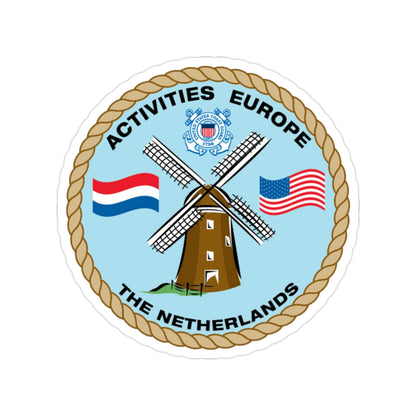 USCG Activities Europe the Netherlands (U.S. Coast Guard) Transparent STICKER Die-Cut Vinyl Decal-2 Inch-The Sticker Space