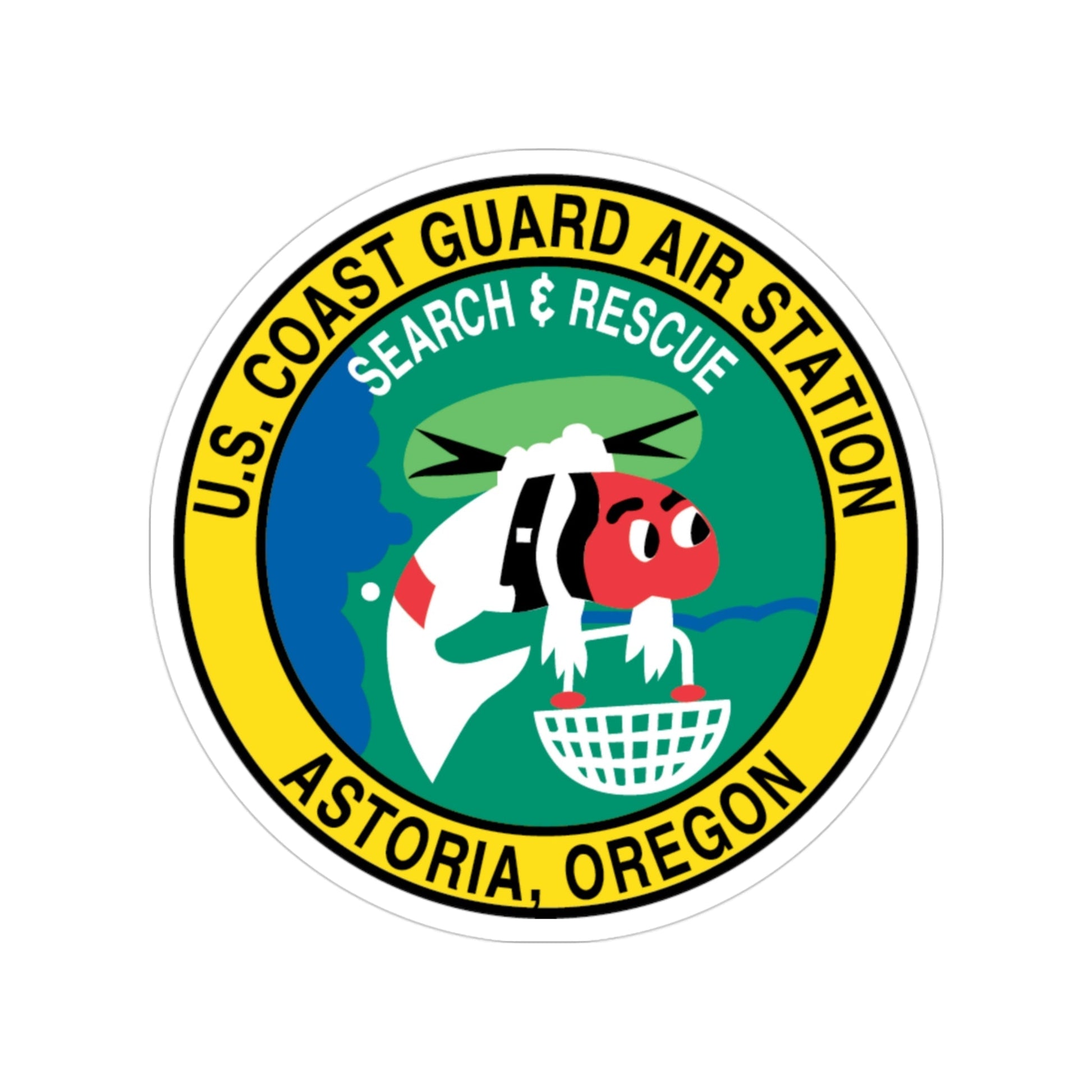 USCG Air Station Astoria (U.S. Coast Guard) Transparent STICKER Die-Cut Vinyl Decal-3 Inch-The Sticker Space