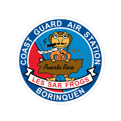 USCG Air Station Borinquen Les SAR Frog (U.S. Coast Guard) Transparent STICKER Die-Cut Vinyl Decal-5 Inch-The Sticker Space