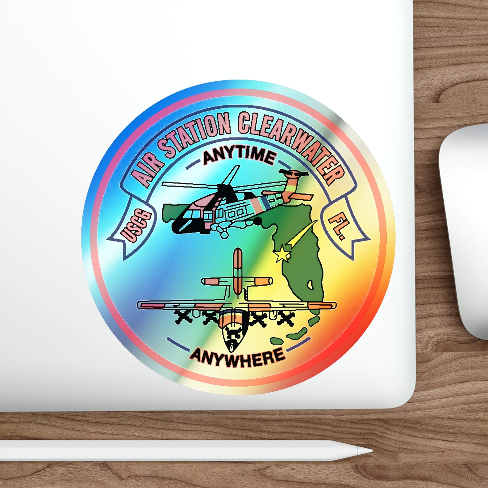 USCG Air Station Clearwater FL (U.S. Coast Guard) Holographic STICKER Die-Cut Vinyl Decal-The Sticker Space