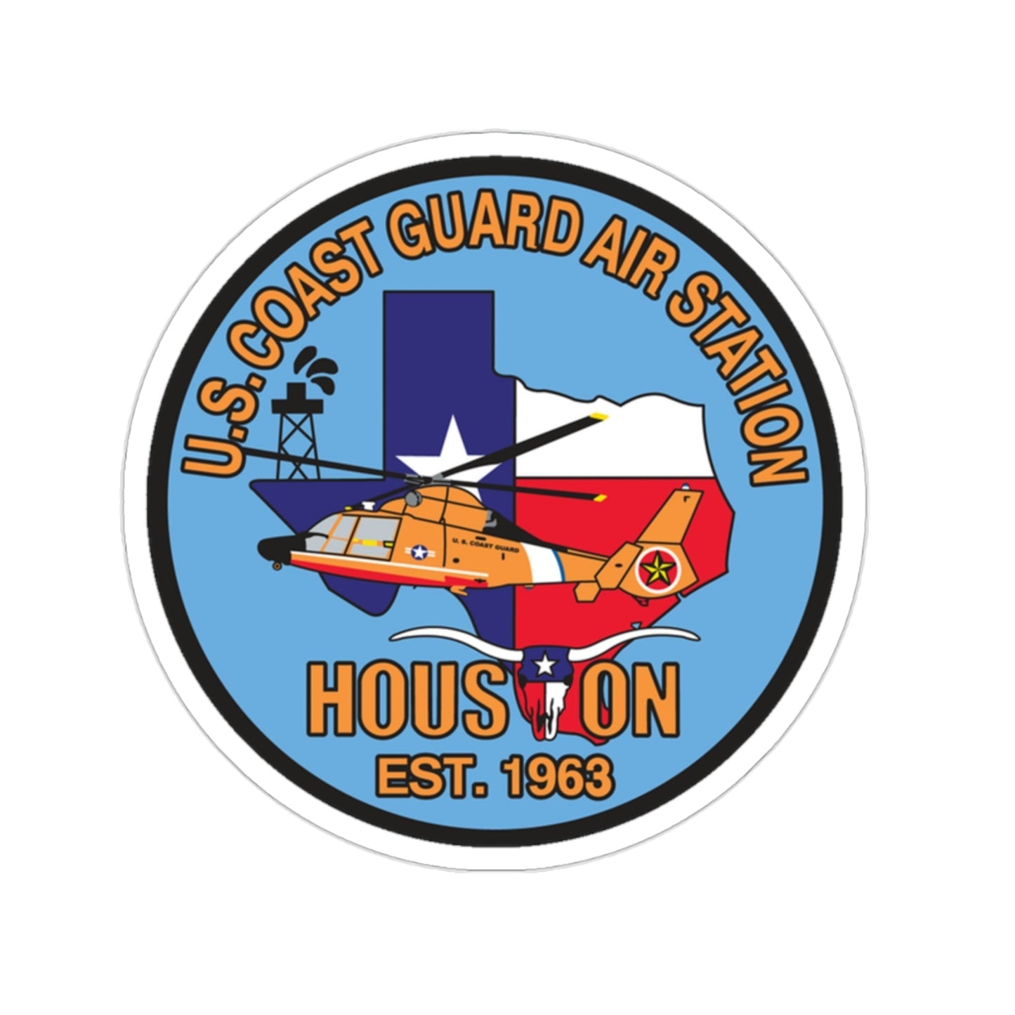 USCG Air Station Houston 2 (U.S. Coast Guard) STICKER Vinyl Die-Cut Decal-2 Inch-The Sticker Space