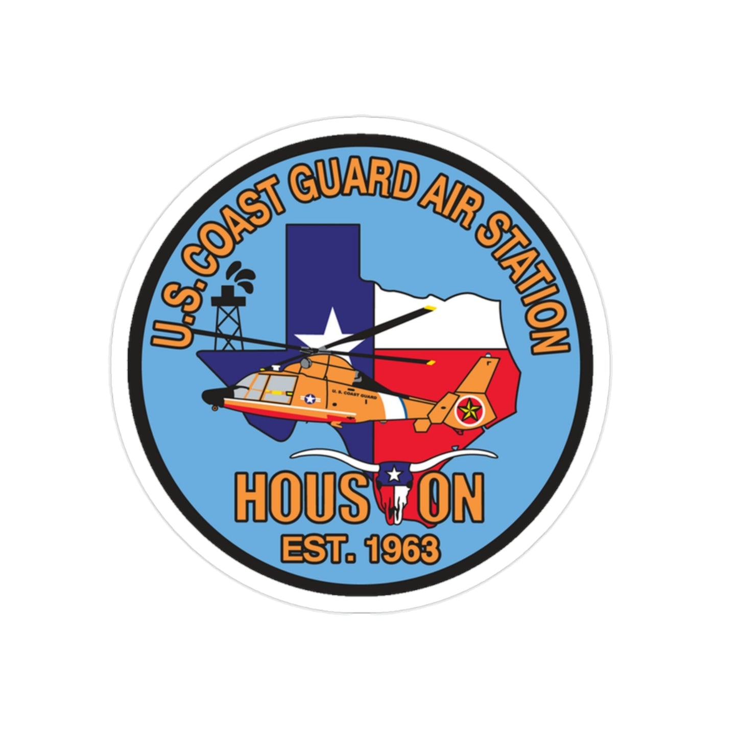USCG Air Station Houston 2 (U.S. Coast Guard) Transparent STICKER Die-Cut Vinyl Decal-2 Inch-The Sticker Space