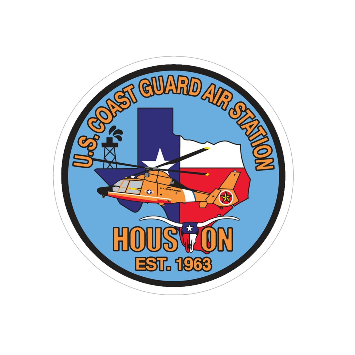 USCG Air Station Houston 2 (U.S. Coast Guard) Transparent STICKER Die-Cut Vinyl Decal-5 Inch-The Sticker Space