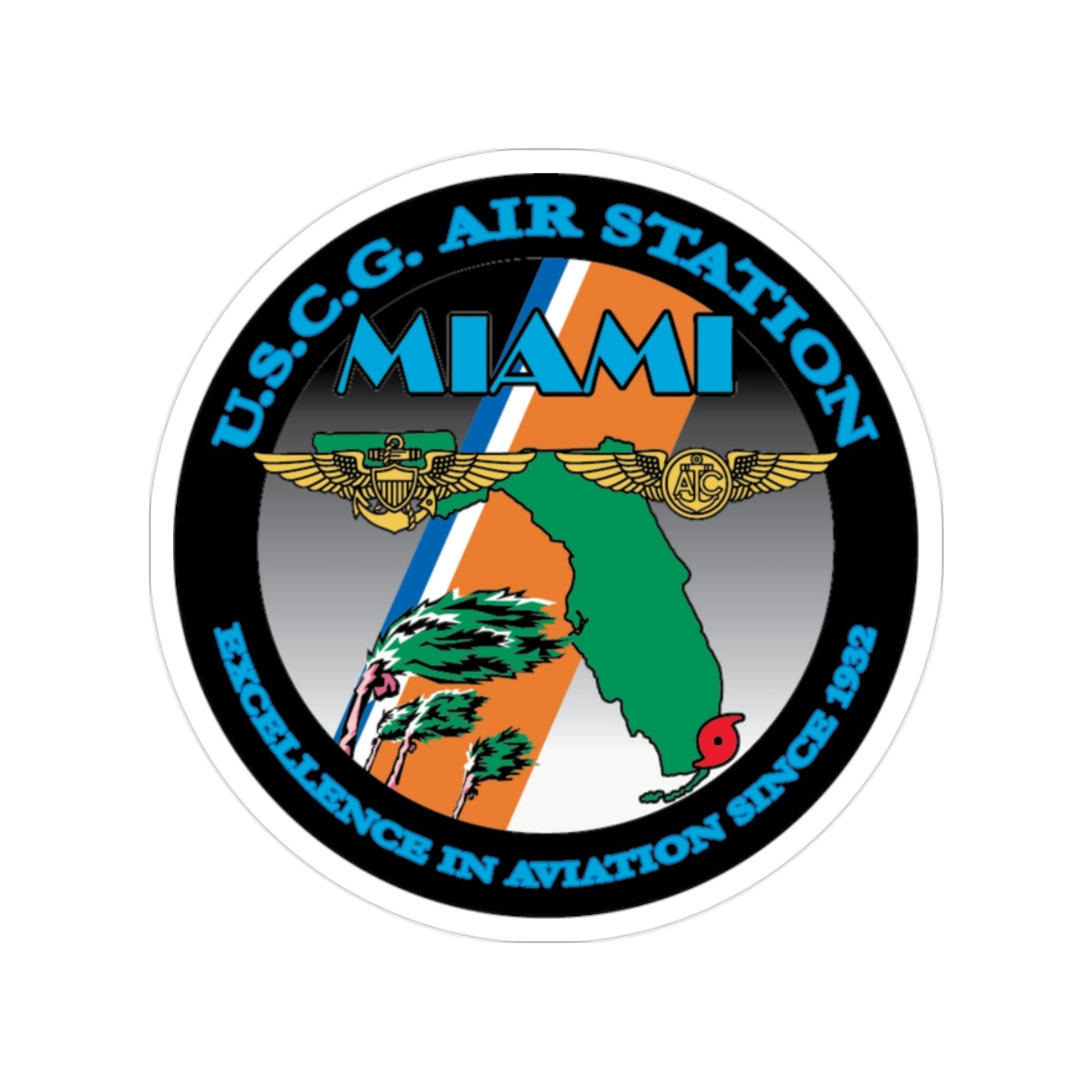 USCG Air Station Miami (U.S. Coast Guard) Transparent STICKER Die-Cut Vinyl Decal-2 Inch-The Sticker Space