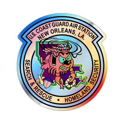 USCG Air Station New Orleans (U.S. Coast Guard) Holographic STICKER Die-Cut Vinyl Decal-3 Inch-The Sticker Space