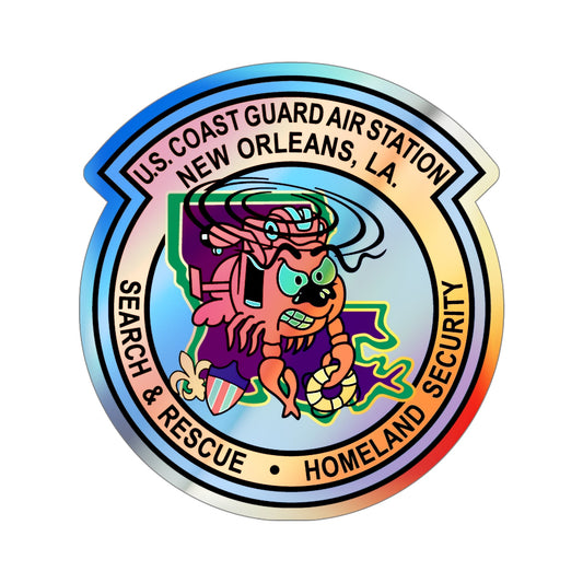 USCG Air Station New Orleans (U.S. Coast Guard) Holographic STICKER Die-Cut Vinyl Decal-6 Inch-The Sticker Space