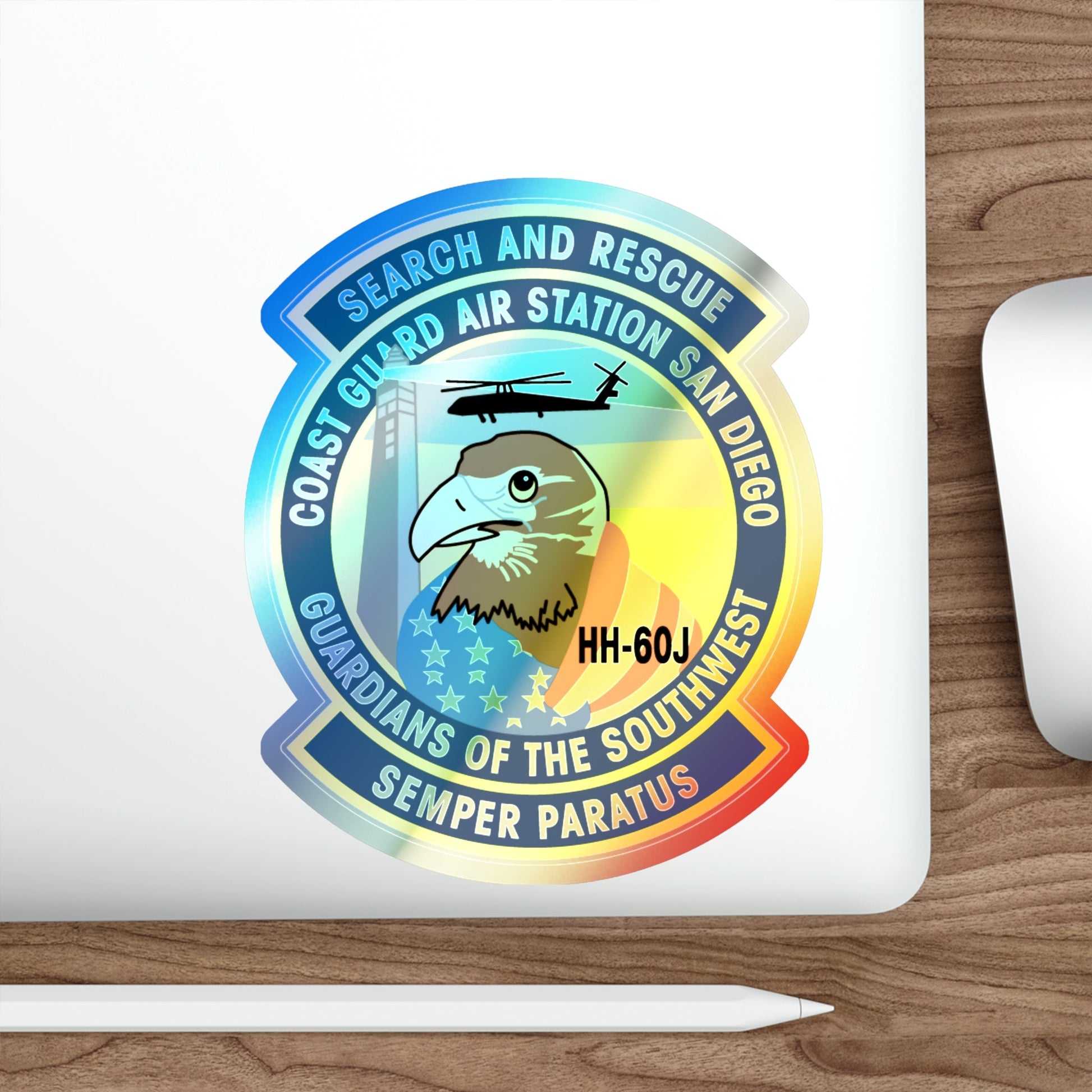 USCG Air Station San Diego Search and Resue (U.S. Coast Guard) Holographic STICKER Die-Cut Vinyl Decal-The Sticker Space